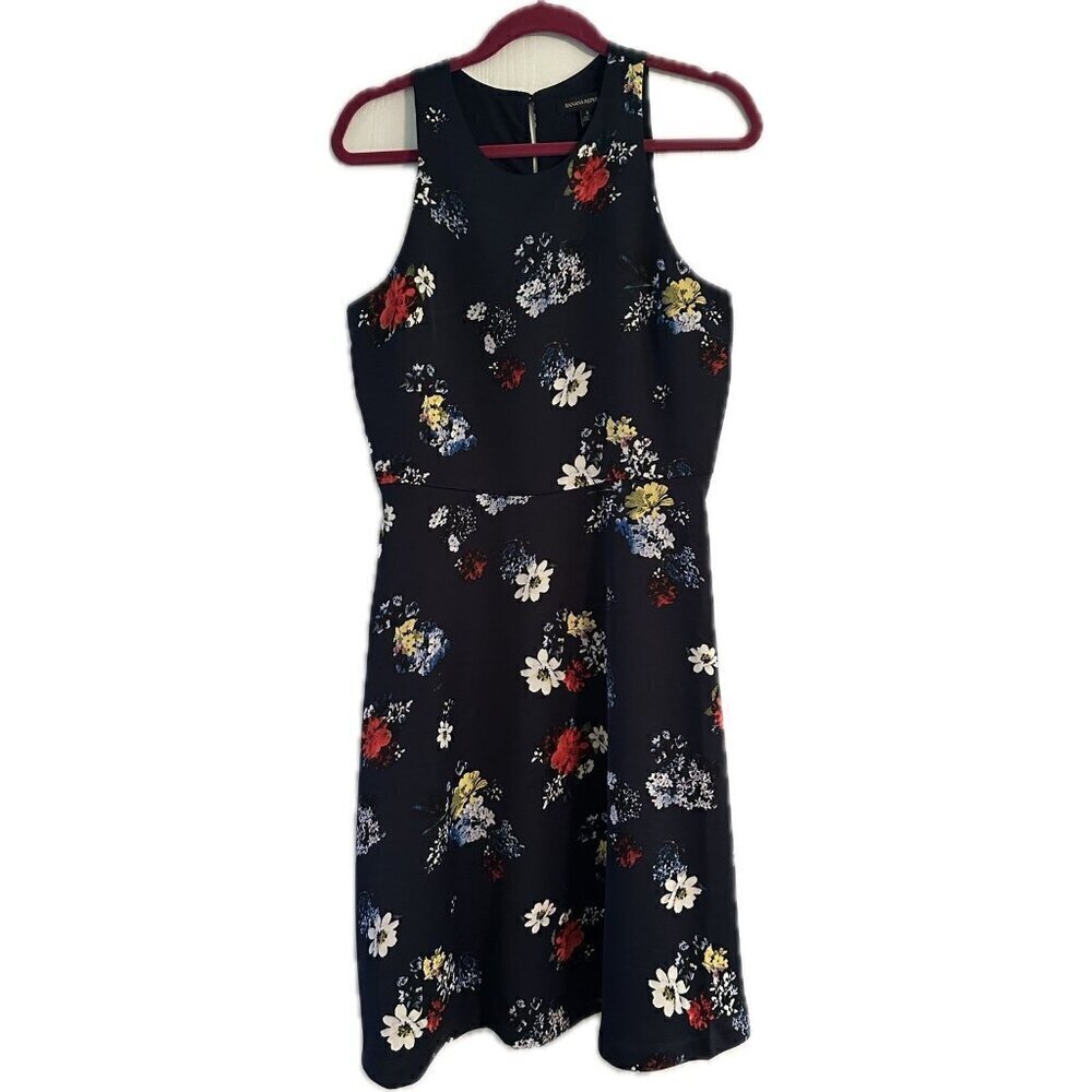 Banana Republic Patrizia Floral Racer-Neck Fit Flare Dress Size 8